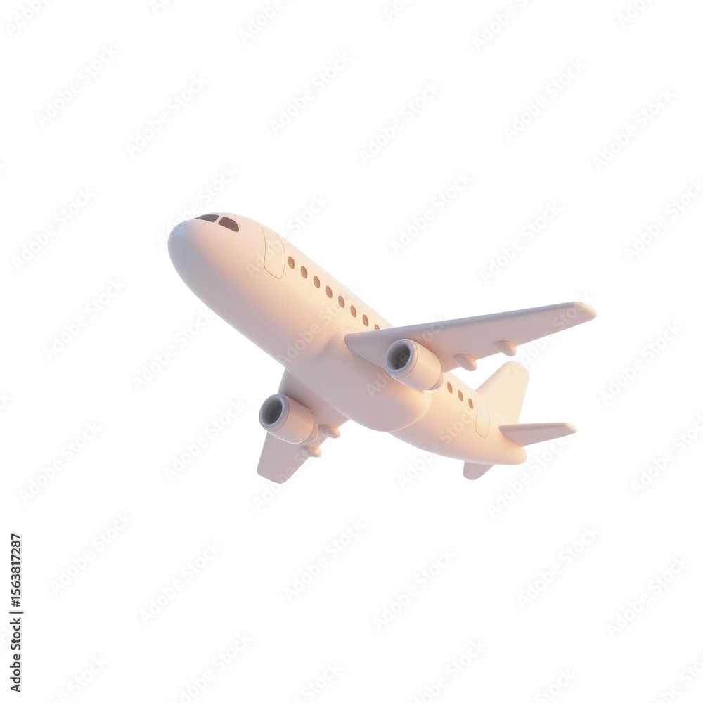 Fototapeta premium Soaring High: A sleek aircraft glides gracefully through the boundless sky, symbolizing the spirit of travel and exploration.