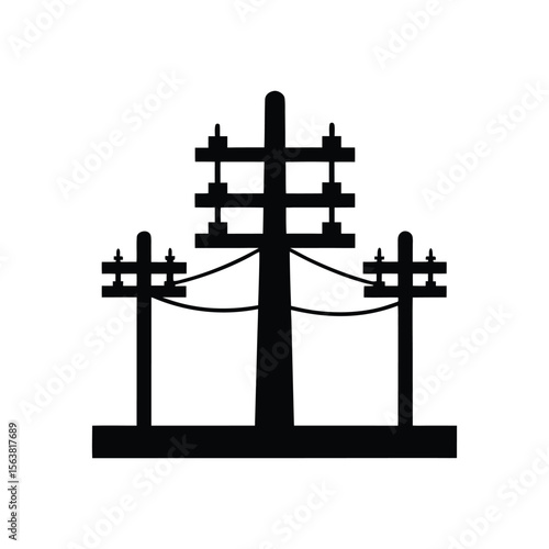 A telephone poles silhouette icon vector illustration