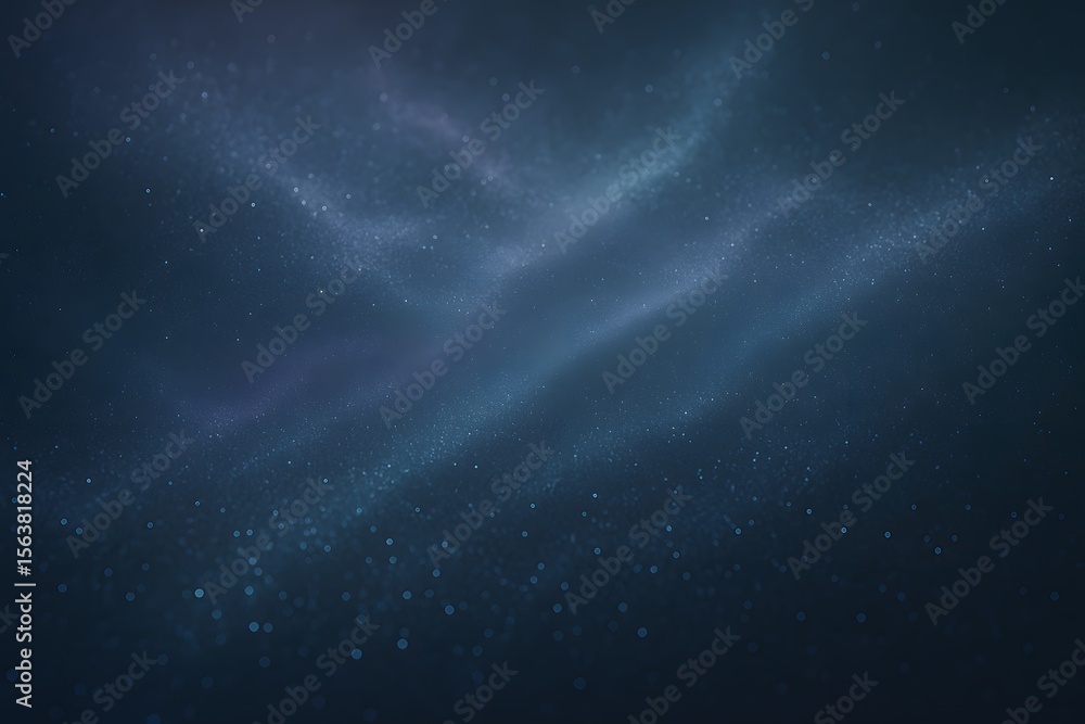 Naklejka premium Dark Blue Abstract Nebula, Cosmic Star Dust Background, Outer Space Particles, Mysterious Light Swirls, Digital Universe