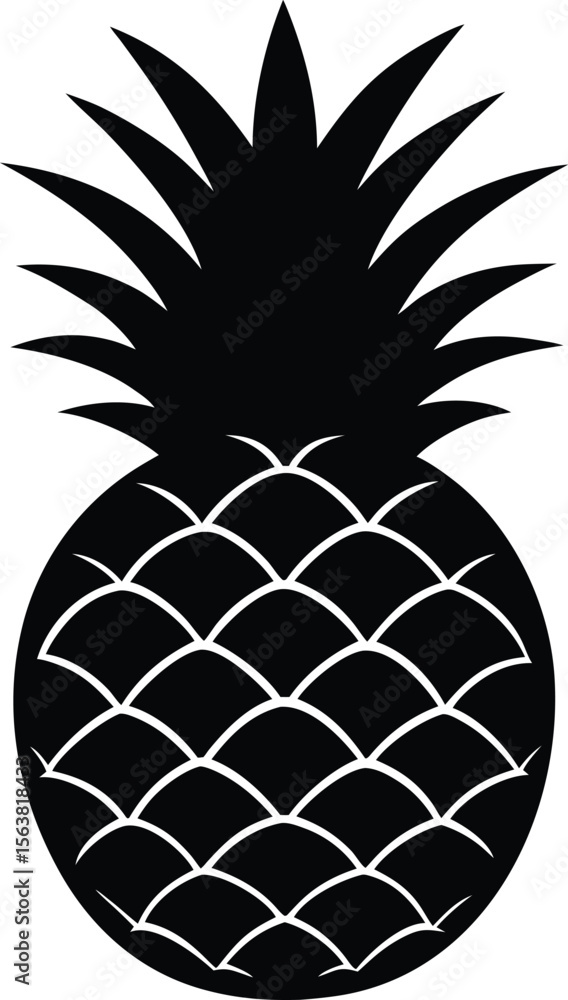 Obraz premium Pineapple silhouette on white