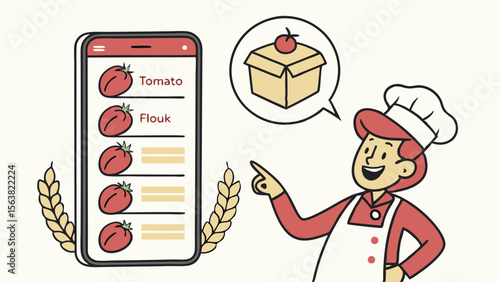 Online Grocery Shopping: Chef Ordering Ingredients