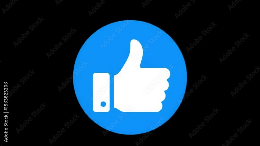 Thumbs Up Icon Animation Blue Circle, White Hand, Approval, Social Media, Like Button Thumbs Up Icon Animation Blue Circle, White Hand, Approval, Social Media, Like Button