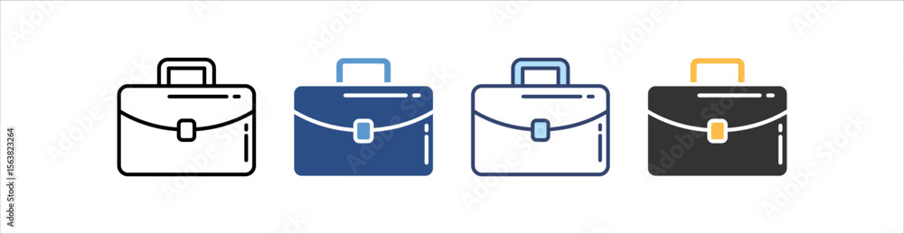 Fototapeta premium Briefcase Icon Set Multiple Style Collection