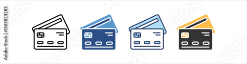 Credit Card Icon Set Multiple Style Collection