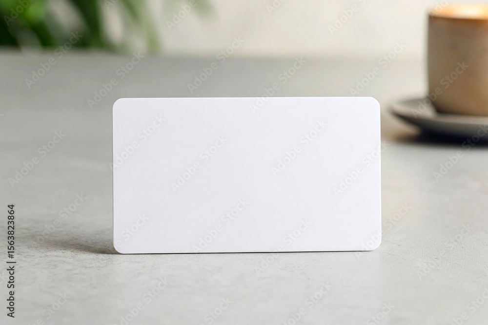 Obraz premium Blank White Business Card Mockup - Professional Display