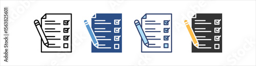 Checklists Icon Set Multiple Style Collection