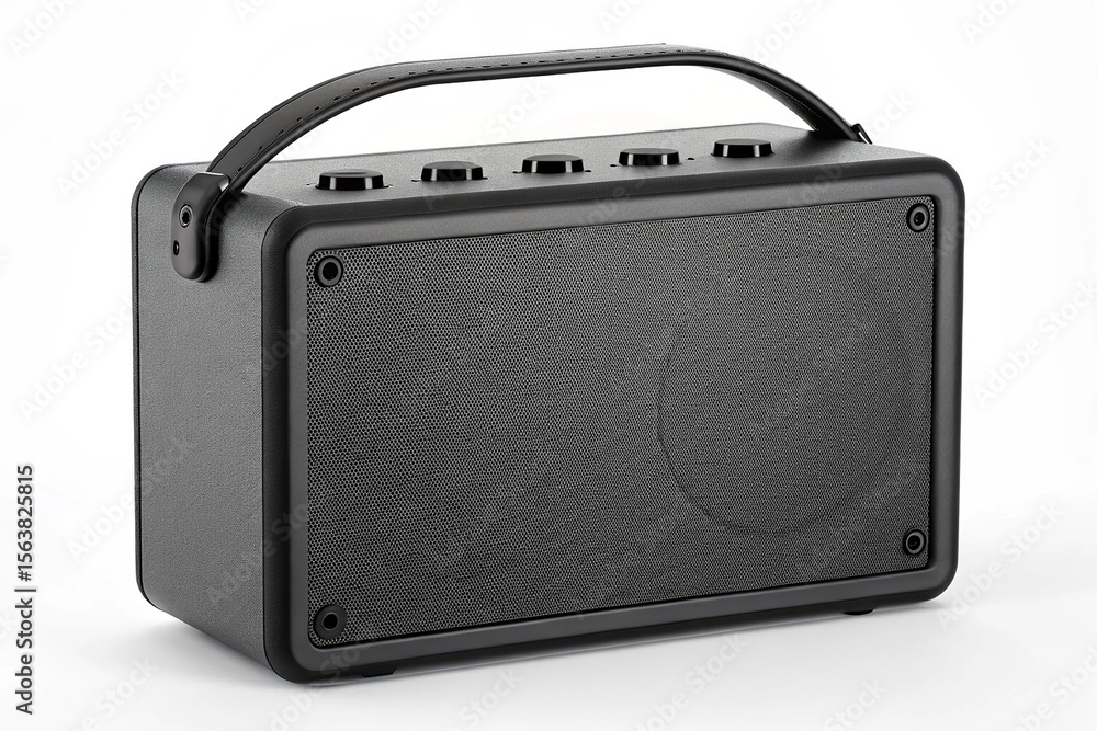 Obraz premium Black Portable Bluetooth Speaker with Handle