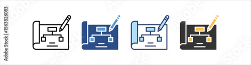 Blueprint Icon Set Multiple Style Collection