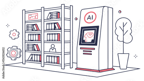 AI-Powered Library: Automated Learning System Illustration