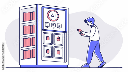AI-Powered Book Kiosk: Modern Library Concept