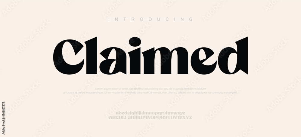 Fototapeta premium Claimed Modern Font Uppercase lowercase and Number. Minimal modern urban fonts for logo, brand etc. Typography typeface uppercase lowercase and number. vector illustration
