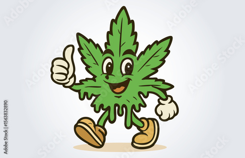 Cannabis Mascot Cartoon Character Logo Template
