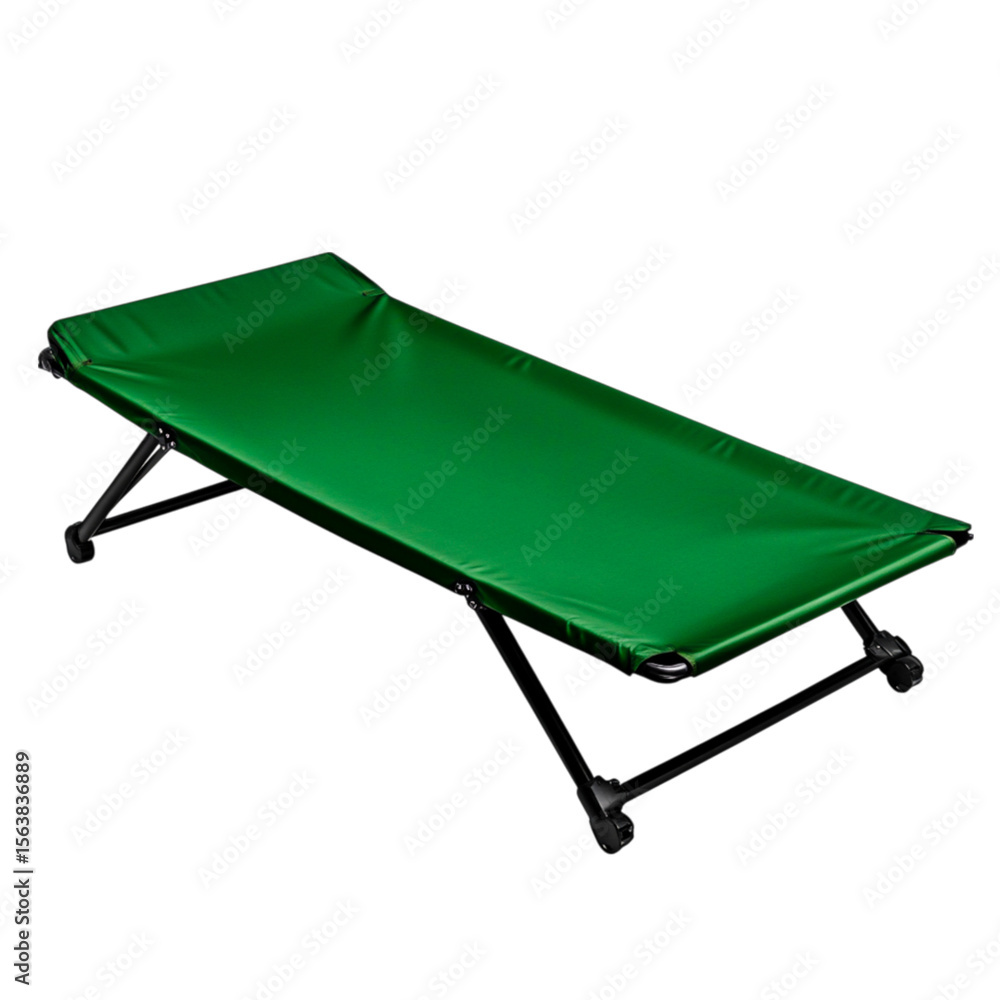 Compact Green Folding Camping Cot for Outdoor Sleeping and Relaxation Use Compact Green Folding Camping Cot for Outdoor Sleeping and Relaxation Use
