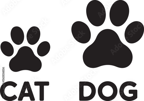 Dog and cat paw print