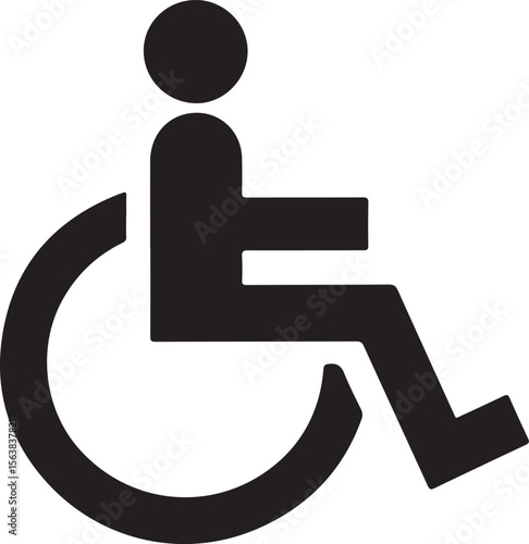 handicapped access sign or symbol flat icon	