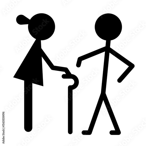 Disability living stickman design illustration icon sets