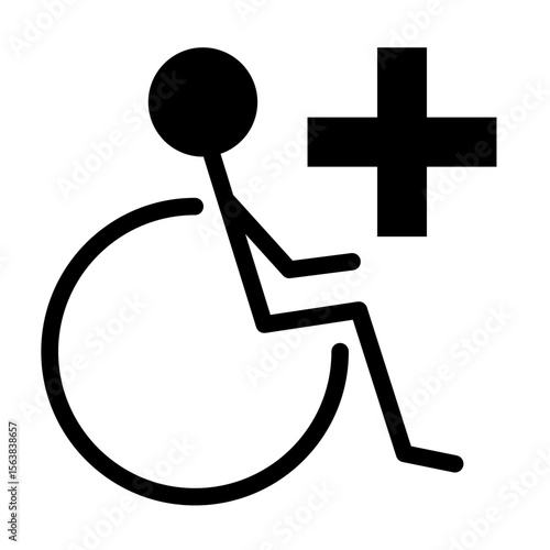 Disability living stickman design illustration icon sets