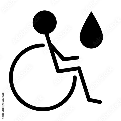 Disability living stickman design illustration icon sets