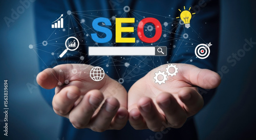 Search engine optimization seo marketing strategy digital marketing online business growth concepts