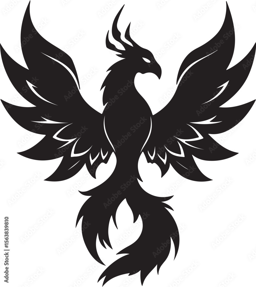 Obraz premium Phoenix silhouette vector icons