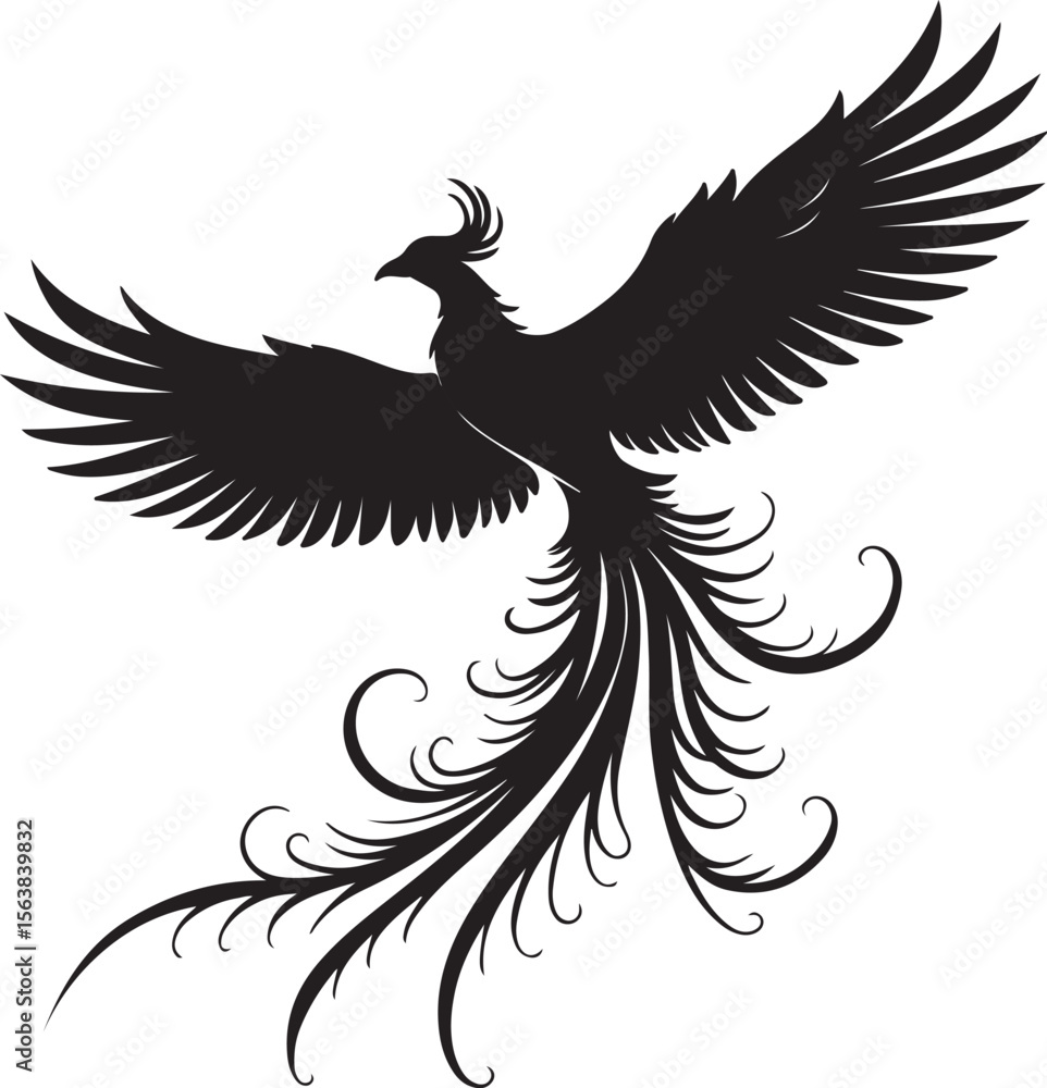 Obraz premium Phoenix silhouette vector icons