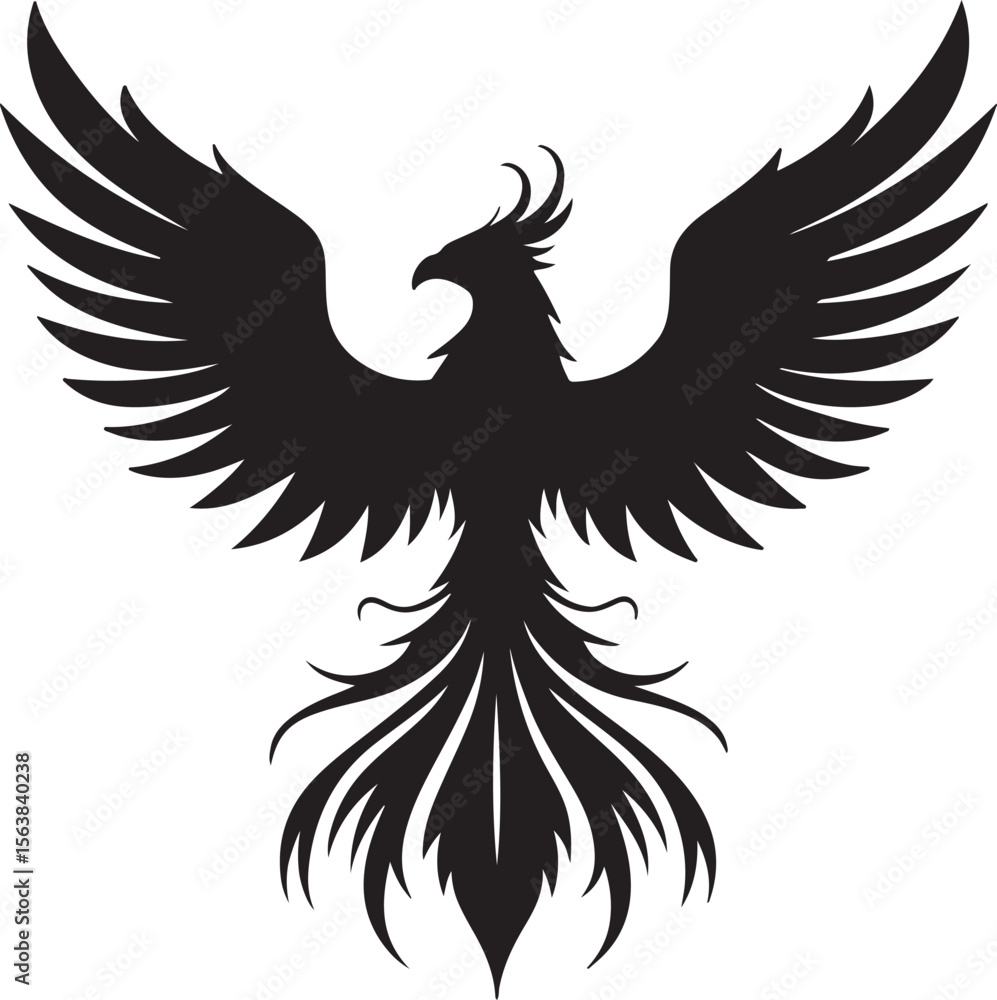 Obraz premium Phoenix silhouette vector icons