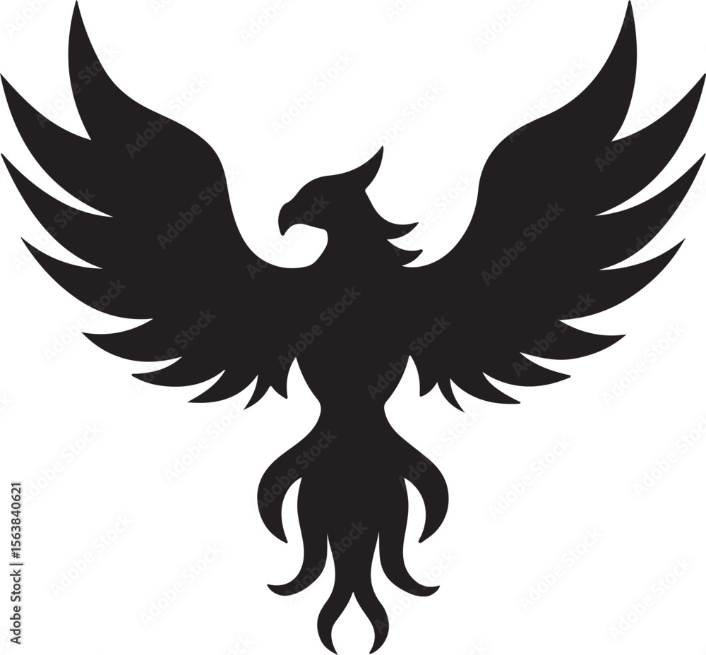 Obraz premium Phoenix silhouette vector icons