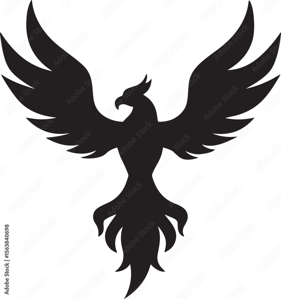 Obraz premium Phoenix silhouette vector icons