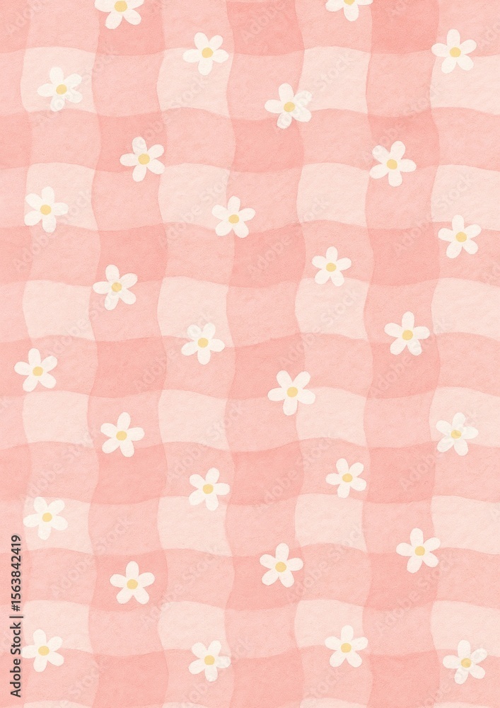 Pink floral wavy pattern Pink floral wavy pattern