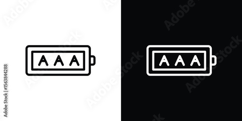 AAA battery icon for website, vector design template elegant style