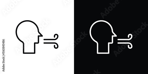 Breath icon for website, vector design template elegant style