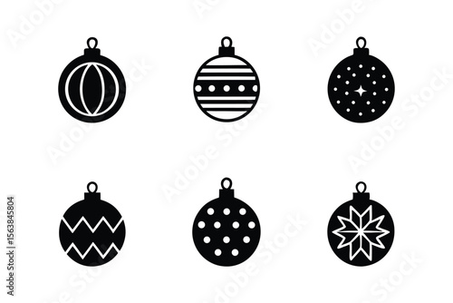 Set of Christmas Ball for Festive and Holiday Ornament Vector Designs