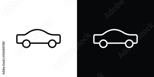 Compact car icon for website, vector design template elegant style