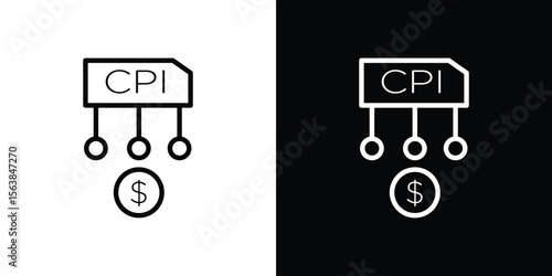 Consumer prices index icon for website, vector design template elegant style