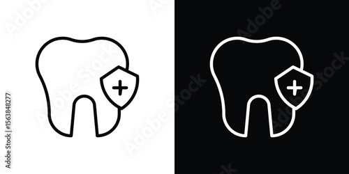 Dental insurance icon for website, vector design template elegant style
