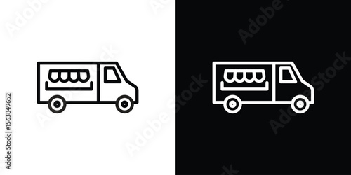 Food truck icon for website, vector design template elegant style