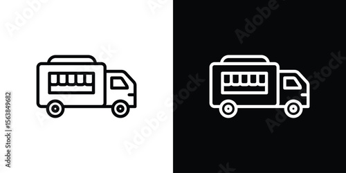 Food truck icon for website, vector design template elegant style