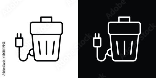 Garbage disposal icon for website, vector design template elegant style