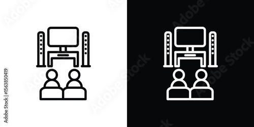 Home cinema icon for website, vector design template elegant style