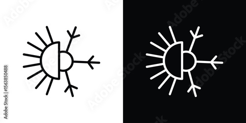 Hot and cold icon for website, vector design template elegant style