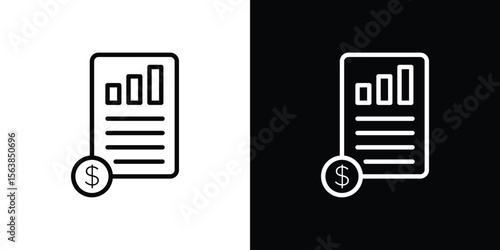 Income statement icon for website, vector design template elegant style