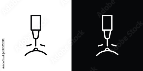 Laser machine icon for website, vector design template elegant style