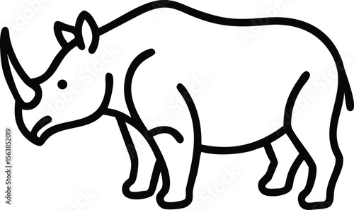 arsinoitherium line arts with white background