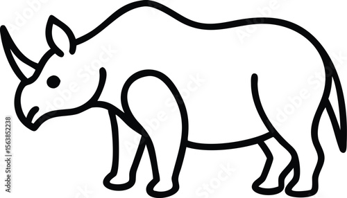 arsinoitherium line arts with white background