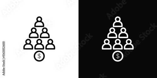 Ponzi scheme icon for website, vector design template elegant style