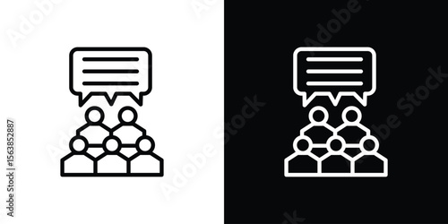 Public opinion icon for website, vector design template elegant style