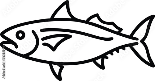 albacore tuna line arts with white background