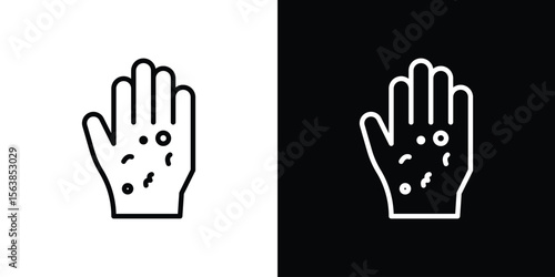 Rash hand icon for website, vector design template elegant style