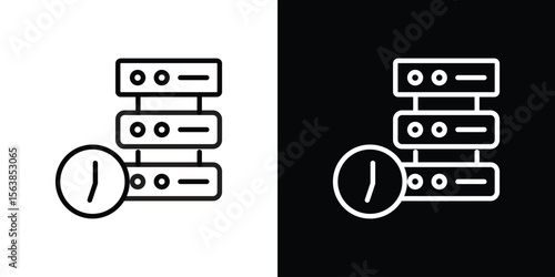 Real time data icon for website, vector design template elegant style