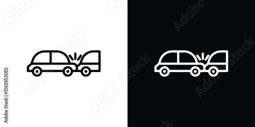 Rear end collision icon for website, vector design template elegant style
